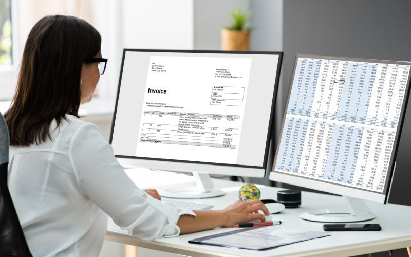 online invoice management software on computer